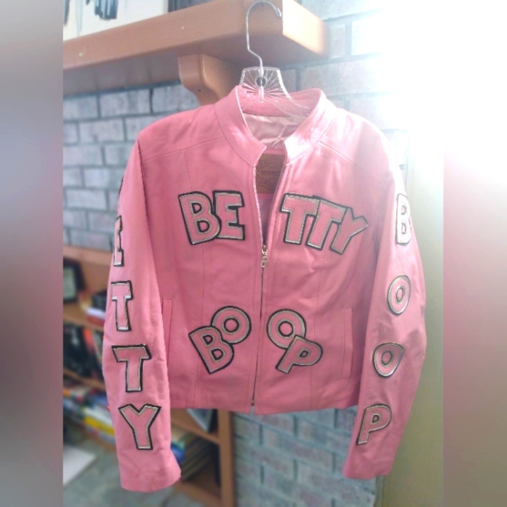 Betty Boop Pink Leather Jacket MORDO XL